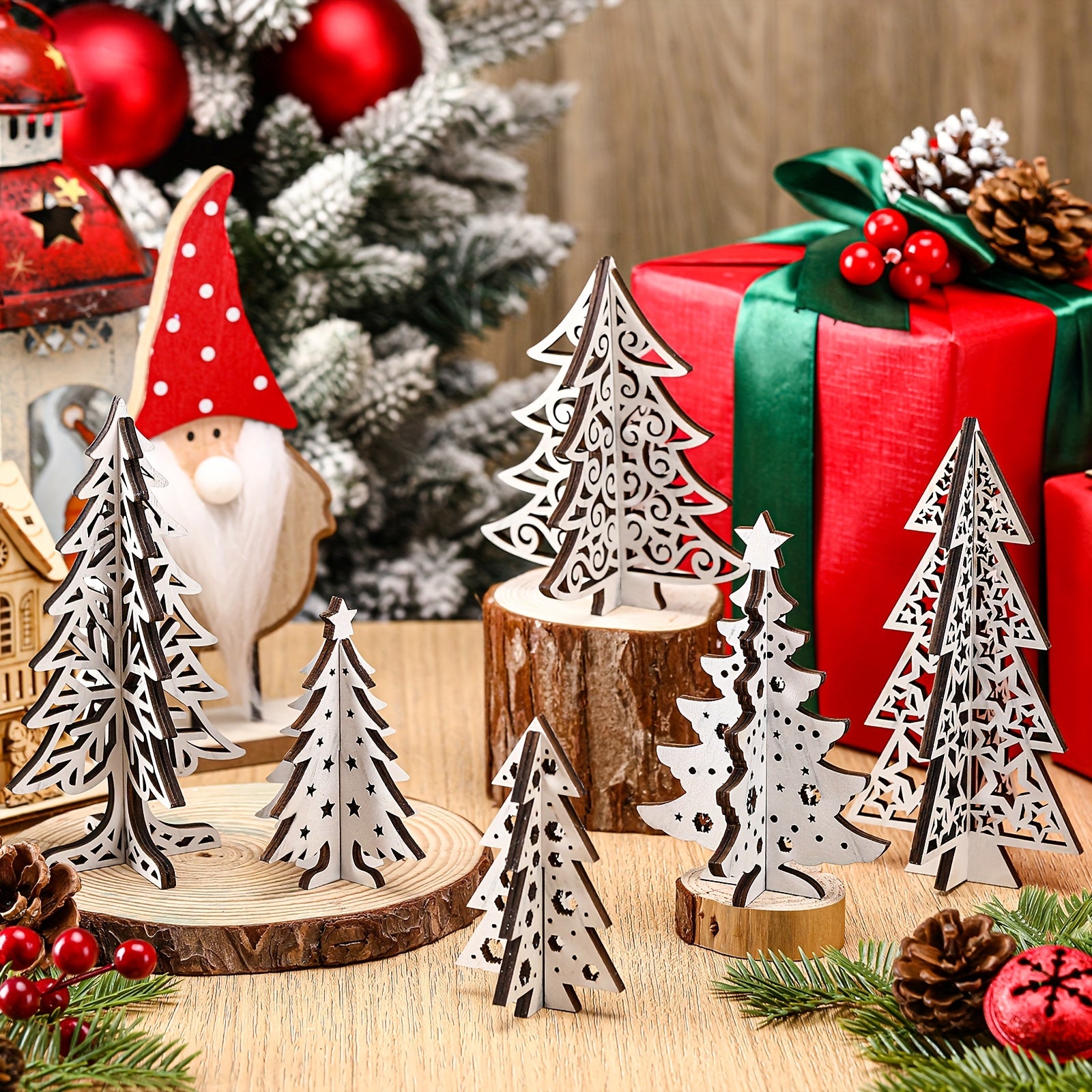 Wooden Christmas Trees Tabletop Decor Wood 3D Christmas Trees Xmas Centerpieces Table Wooden Signs Farmhouse Tiered Tray Home Decor For Winter Home Office Farmhouse (Tree) Wooden Christmas Trees Tabletop Decor Wood 3D Christmas Trees Xmas Centerpieces Table Wooden Signs Farmhouse Tiered Tray Home Decor For Winter Home Office Farmhouse (Tree)